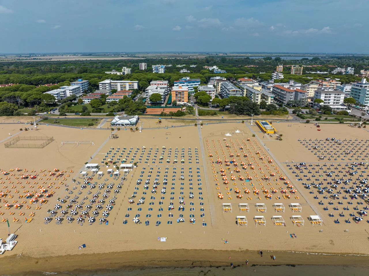 Vista aerea della spiaggia di Bibione